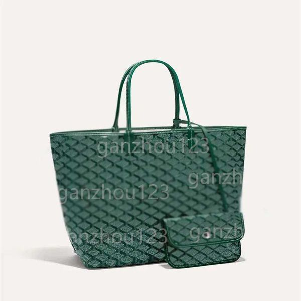 Sac fourre-tout de créateur Sacs à bandoulière classiques Sacs à main en cuir de toile Sacs à provisions de luxe pour femme Grande capacité Flottant à l'intérieur de la poche fourre-tout Vert Marron