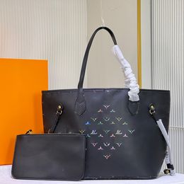 Sac fourre-tout design Gradient Letter Logo Composite Bag en cuir haute capacité BagWallet String noir Sac à main de luxe Bandoulière Sac à bandoulière pour femme