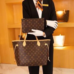 Designer draagtas grote handtassen met portemonnee portemonnee mode leer bruin rooster schoudertassen hoge luxe klassieke bloem geruite schoudertas
