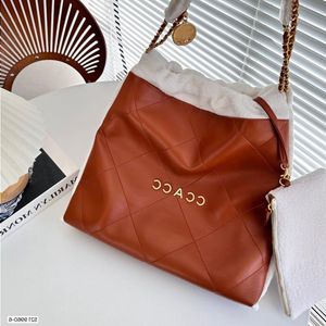 Designer Tote Bag Luxe Tas Dames Trekkoord Grote Capaciteit Vuilniszak Lamshaar Schoudertas Klassieke 22 Tas Crossbody Tas Diamantrooster