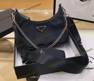 Designer draagtas schoudertas dames canvas drie tassen kleine mode luxe zwarte en blauwe stoffen tas strand zomer kleurrijke kleine tas omgekeerde driehoek