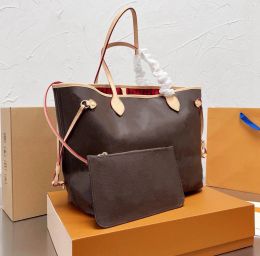 Дизайнерская большая сумка женская большая сумка Никогда не шоппинг Полная женская высококачественная роскошная классическая сумка с цветочным принтом CHG23090711-25 розовое окно