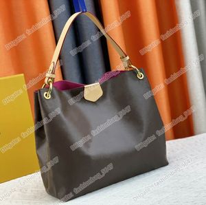 Sac fourre-tout designer Femme Sacs à bandoulière Sac à provisions de grande capacité Femmes en cuir sacs de luxe sacs de haute qualité Fleurs brunes classiques