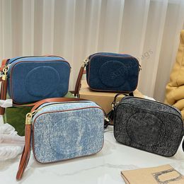 Designer sac fourre-tout femmes sacs à main sacs à main bandoulière Soho caméra sac Disco épaule Denim fourre-tout frangé Messenger portefeuille 20cm