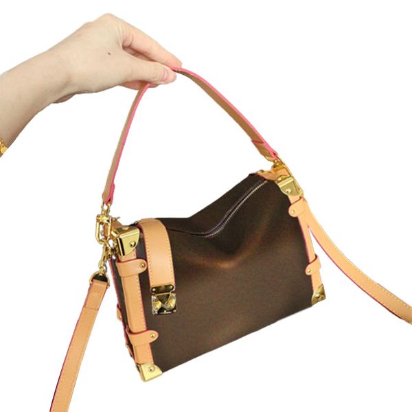 Bolsa de diseño de diseño para mujeres Bolso de bolso de bolso de un hombro de un hombro bolsos de cuero genuino talla 23 cm con caja