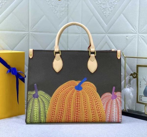 Bolso de mano de diseñador para mujer MM Estampado de calabaza carta de flores de lujo Enpreinte bolsos de compras bolsos de cuero bolsos de hombro monedero M46466 de calidad superior