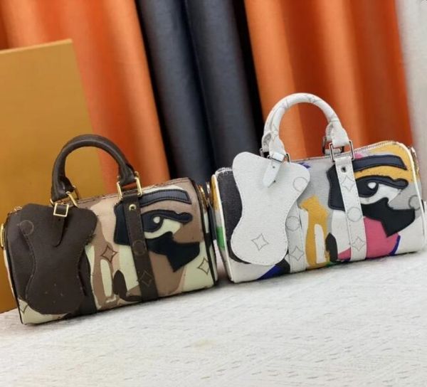 Sacs fourre-tout design 25 cm sac de bagage de mode portrait sac de voyage sac à bandoulière de sport de plein air pour femme sac à bandoulière à œil tacheté presbytie