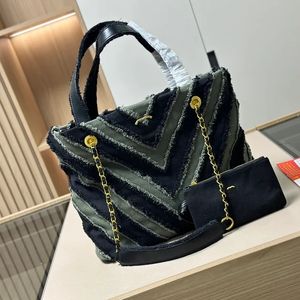 Sacs fourre-tout designer classiques V-Stripe Luxury Femmes Sac à bandoulière de haute qualité Denim Fashion Hands sac à main marque de sacs d'achat de dame coûteuse