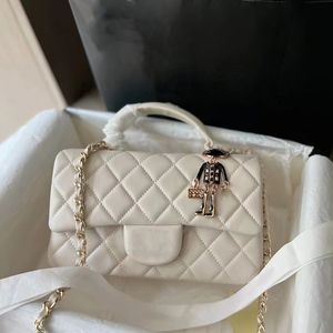 Designer Tote Bags Mode CF-handvat Diamond Lattice Handtas Schouder Leeuw Hanger Lederen Flap Clutch Crossbody Tas Portemonnee Dames Tote Messenger Zwart