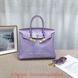 Sacs fourre-tout de créateurs Sacs à bandoulière de mode de luxe Sac d'alligator en cuir de vache haut de gamme Sac pour femme en cuir violet Sac de messager portable à une épaule