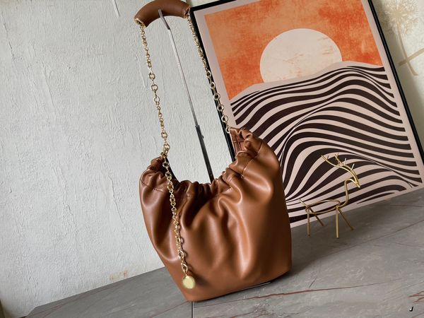 Sacs fourre-tout de créateurs pour femmes, sac Squeeze moyen en cuir d'agneau nappa, sacs à main à la mode, sacs à bandoulière noir vert marron avec chaîne