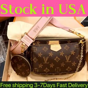 Multi Pochette Accesorios Bolso 5A Cross Body Shoulder Monedero Tres piezas M44840 Correas de hombro ajustables y desmontables 2023 Nuevos bolsos