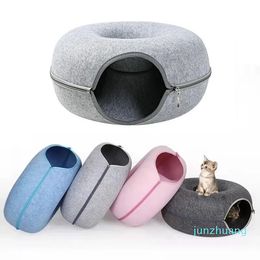 Designer -Toys ulmpp katten tunnel interactief speelgoed speelgoed huisdier huis dual use kitten puppy indoor ronde grotbedden training speelgoed kleine hond benodigdheden