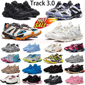 Designer Track 3.0 Sneakers Men Femmes Chaussures décontractées Piste 1 3 TRAINS TRIPLE BLICH BLANC ROSE BLUE 18SSS.S.Gomma Leather Tracks Sneaker Shoes de papa Taille 35-46