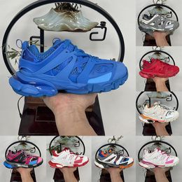 Designer Track 3 3.0 Chaussures Casual Triple Bleu Blanc Noir Rose Mousse Rouge Pistes Robe Baskets Plateforme Surdimensionnée Bas En Caoutchouc Tess s.Gomma Retro Tracks Baskets