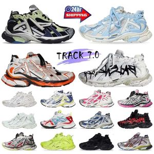 Designer Track 7 7.0 Dames Trainers Runners Schoenen Gratis Levin Sier Leer Wit Oranje Nylon Mesh Tracks Donker Nappa Platform Casual Curb Heren Dames Sneaker Rubber