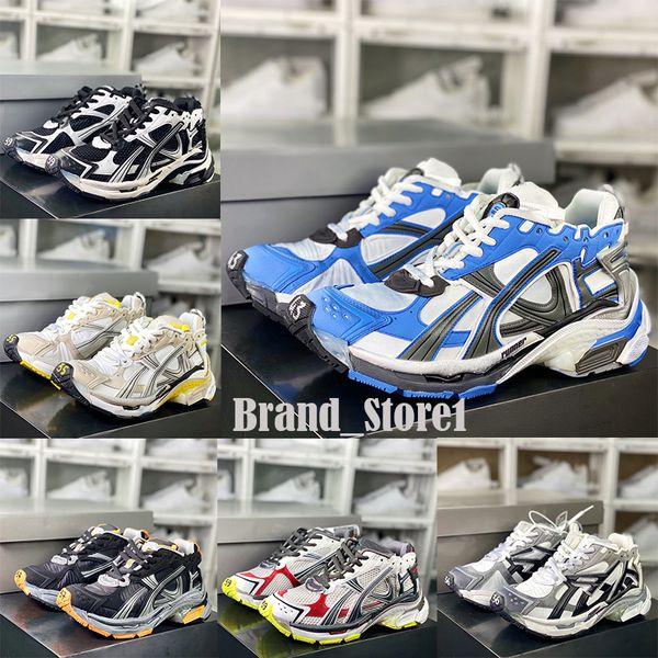 Diseñador Track Runners 7 7.0 Zapatos casuales Hombres Mujeres Zapatillas de deporte París Cuero de lujo Elegantes y cómodas Zapatillas de plataforma