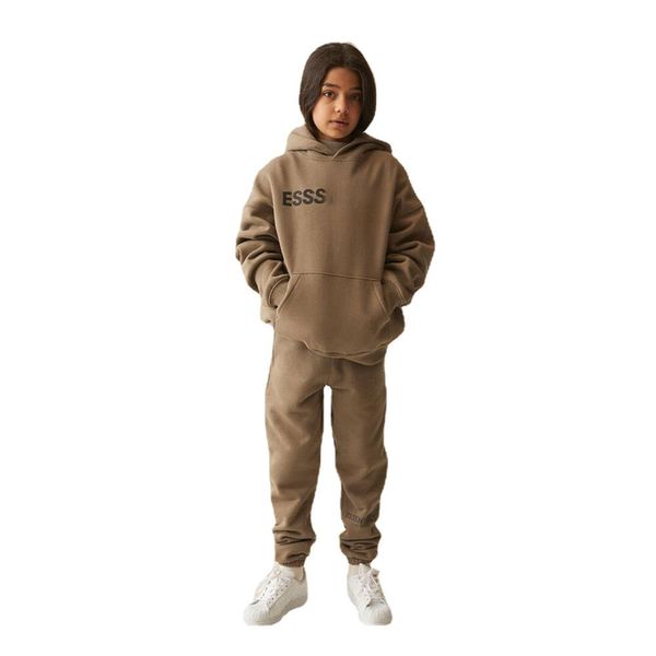 Designer trainingspak kinderkleding hoodies sets trui broek 2 stuks merk effen bedrukt met de letters dolfijn sport fluwelen stijl kinderen meisjes PSK079