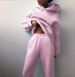 Designer Tracksuit Woman Winter Two Piece Sets Women Tracksuit Oversized Suit Autumn Trouser Pakken vrouwelijk Sweatshirt Solid Sports Hoodie Sportswear