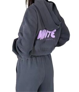 Designer Tracksuit Femmes à sweat à sweat blanc Définit deux coffres de 2 pièces pour femmes vêtements ensembles sportifs à manches longues hoo