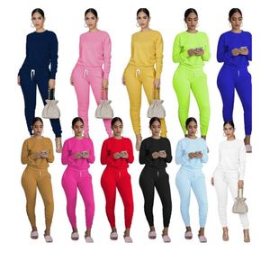 Survêtements Designer Automne Hiver Femmes Vêtements Tenues À Manches Longues Pull Sweat Pantalon Deux Pièces Ensemble Sportswear Casual Jogger Costumes Solides Survêtements 8449