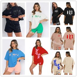 Designer Tracksuits Sport 2-delige set vrouwen sweatsuit losse t-shirt vrouwelijke hoodie broek met sweatshirt korte sets voor vrouwelijke outfits kleding