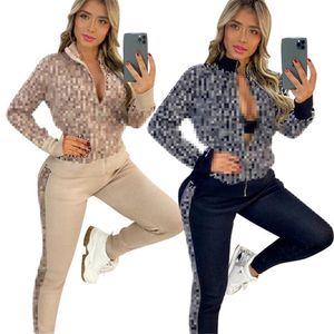 Chándales de diseñador Conjunto de dos piezas Trajes Mujer Ropa deportiva Chaqueta de punto de manga larga Uniforme de béisbol Jogging Traje deportivo Carta de moda Imprimir K468