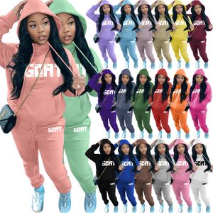 Designer Survêtements Femmes Sweat Tenues Hiver Hoodies Deux Pièces Ensemble De Mode Lettre Imprimer Pull À Capuche Jogging Sport Costume Casual Sportswear K10624