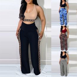 Diseñador Chándales Mujeres Tanques Camisetas y pantalones Conjunto de dos piezas Moda Carta Trajes de impresión Casual O-cuello Camiseta Legging S Ropa deportiva Jogger Traje deportivo