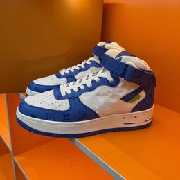 Designer Trainer Low 1 Sneaker Virgil Vrijetijdsschoenen Kalfsleer Abloh Zwart Wit Groen Rood Blauw Leren overlays Platform buiten Wandelen hoge top Sneakers a8