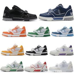 2024 Luxury Designer Trainer Low Top Chaussures de course Sneakers pour hommes Femmes Virgil Srap Denim Orange White Man Femme Jogging Jogging Walking Taille 36 - 45