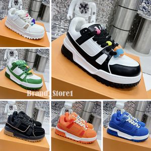 Designer Trainer Maxi Series Chaussures décontractées hommes Femmes Fashion Sneakers Fashion Calfskin Platform Trainers En cuir Abloh Lace-Up Pain Chaussures avec Box Taille 35-45