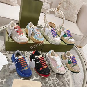 Designer Trainer Screener Sneaker Vintage Chaussures Plate-forme Baskets Hommes Toile Caoutchouc Baskets Rouge Vert Femmes Chaussure Daim Stripe Chaussures Impression Formateur