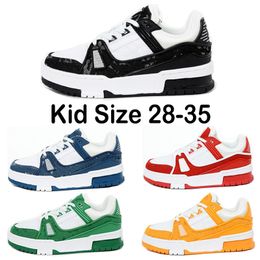 Designer Trainer Sneakers Chaussures Kid Shoe Casual Virgil Black White Panda Fashion Low Top Shoe Plateforme en cuir Slee Outdoor EUR 28-35 EUR 28-35