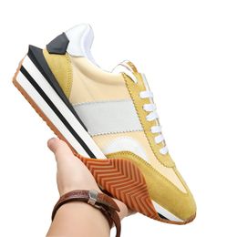 Zapatillas de deporte de diseñador Tela técnica de gamuza James Sneaker Zapatillas para correr Hombres mujeres Azul Blanco Lycra Rojo Material ecológico Zapatillas de deporte James