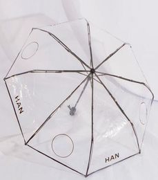 Diseñador para sombrillas transparentes patrón de letra femenina plegable paraguas fullautomatic5478588