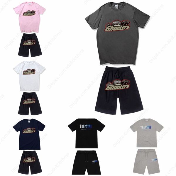 Diseñador Trapstar Summer Men's sportswear algodón puro estampado camiseta de manga corta Shorts traje de 2 piezas elegante traje deportivo