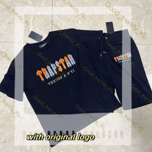 Designer Trapstar T-shirt Tiger Tracksuit Hoge kwaliteit Letter Borduurde korte mouwen UK Boor London Shirts en Shorts Set Central Cee Same Style Sportswear 795
