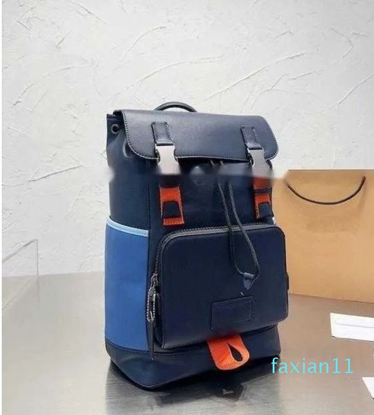 Sac de voyage design sac à dos bleu extérieur grande capacité conception étanche pour transporter des sacs d'école élégants classiques pour hommes et