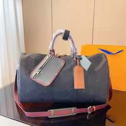 Bolsa de viaje de diseñador M56855 Keess Bandsouliere Bag Bag Patch Canvas Gran capacidad Bolsos para el aire de las mujeres con cremallera de lujo con cremallera.
