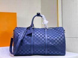 Designer Travel Pouches klassieke herenbagage modeontwerper damesreistas leger BLAUW zwarte bagage grote capaciteit Keepall Damier Infini 45CM sporttas 41416