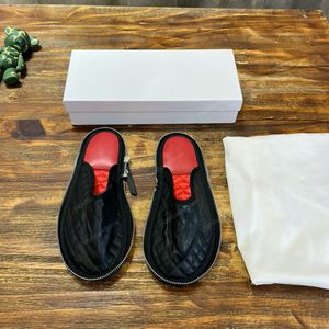 Designer reisslippers mm6 schoenen Opvouwbare zakslippers met ritssluiting ModeDe platte reisslippers Baotou Lazy Slippers Maat 35-40