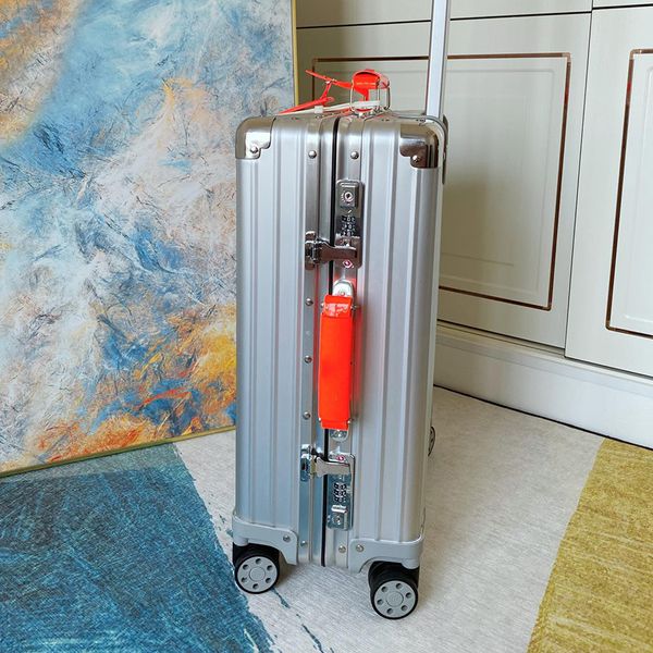 Designer Travel Varile Roule Rouling Suitcase Sangage avec roues Boîte en alliage en aluminium Boîte de chariot 2 couleurs 3 tailles au choix