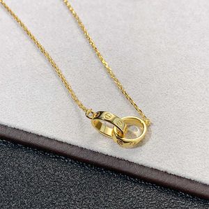 Designer Trend Carter Dubbele ring ketting Gold vergulde 18k Buckle Light Luxe kraagketen voor vrouwen VC6D