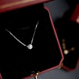 Collier à bulles d'OVNI à diamant Single Diamond Single 925 Sterling Silver Plated 18K Gold Classic Collar Chain Pendant