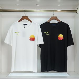 Diseñador de tendencia Casual Camisetas para hombre Ropa Diseñadores de verano Camisa Negro Blanco Naranja Tamaño S-XXL Mezcla de algodón Cuello redondo Manga corta Estampado de algodón