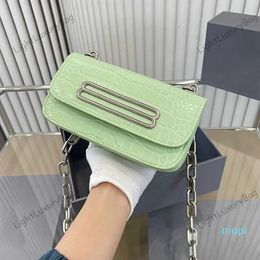 Designer Tendance Vert Clair Motif Alligator Sac À Bandoulière Designer En Cuir Soirée Sacs À Bandoulière De Mode Grande Chaîne Cross Body Wallet Sacs À Main De Luxe