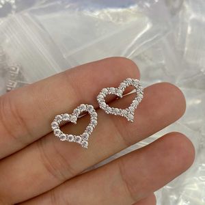 Designer Trend S925 Tiffays en argent sterling aiment les boucles d'oreilles exquises petites et mignons en forme de diamants à haute teneur en carbone