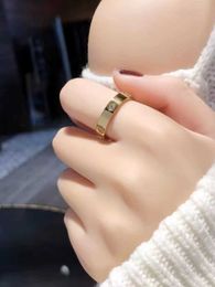 Designer trendy 18k gouden diamanten ring puur zilveren carter licht luxe en high-end gevoel niet-vervagend paar 999 QS6X
