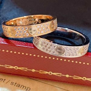 Designer Trendy Carter Full Diamond Sky Star Ring Gold Classic 18K Couple Lumière Cadeau de luxe 9Sbi